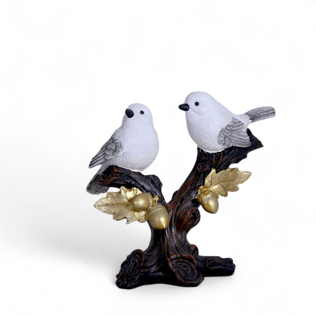 Two Sparrow On Log Statue