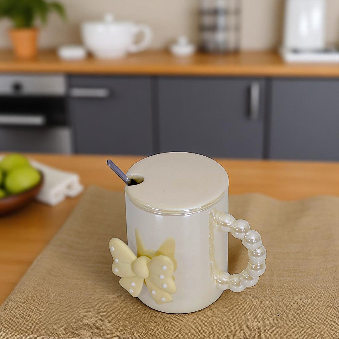 Mug Ceramic With Cover & Spoon