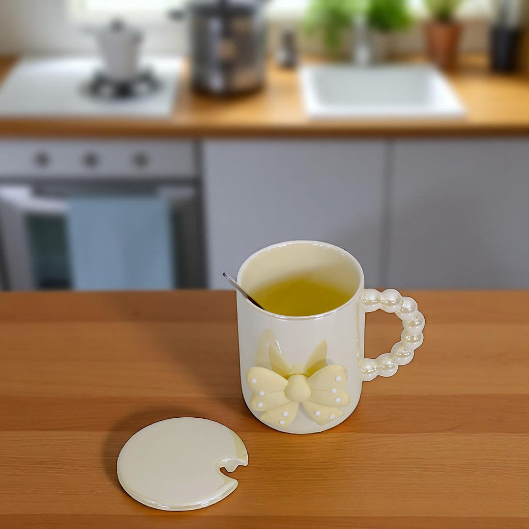 Mug Ceramic With Cover & Spoon