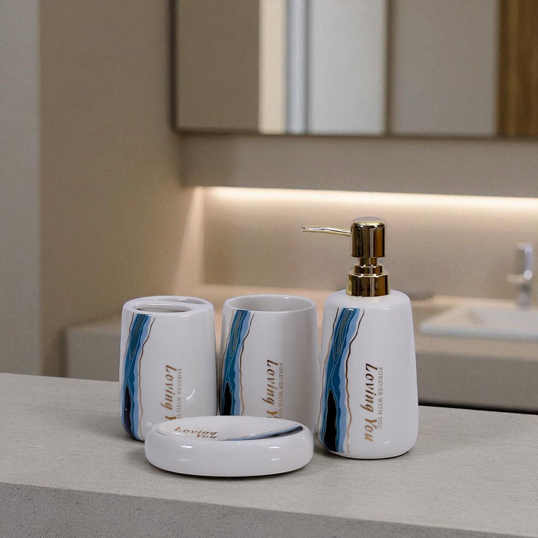 White Bath Set 4Pcs