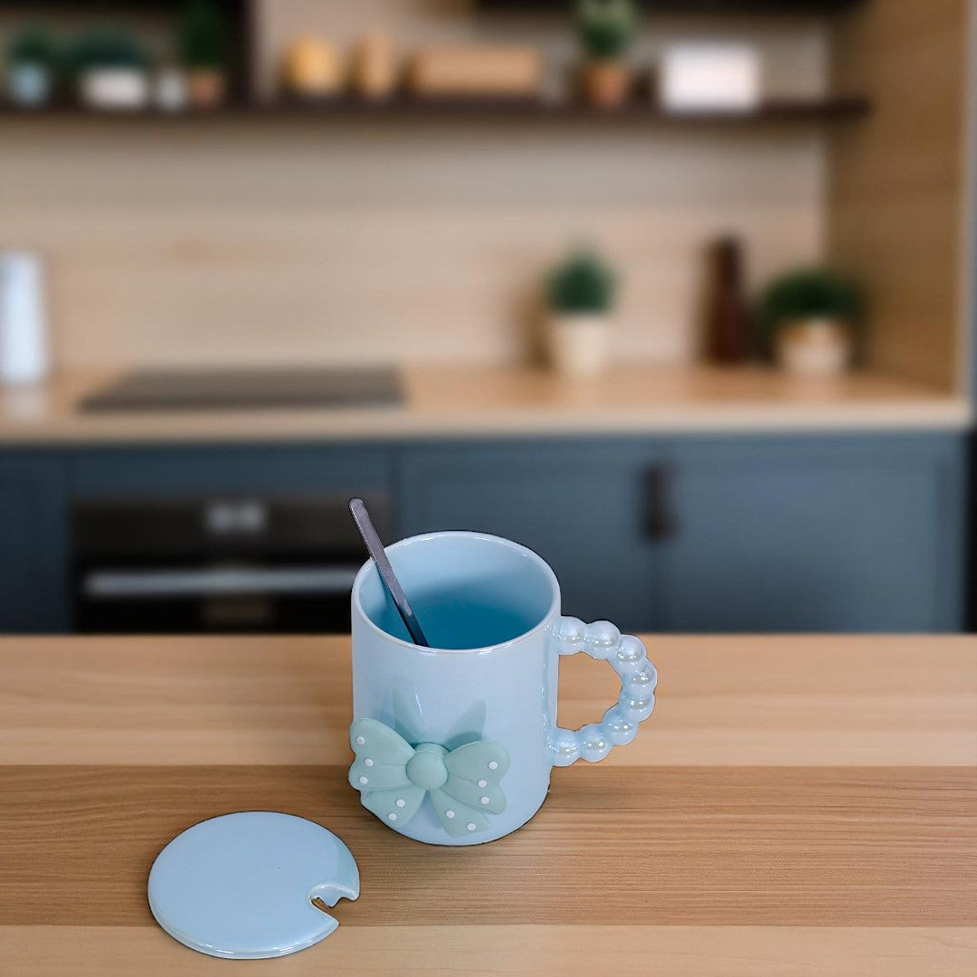 Mug Ceramic With Cover & Spoon