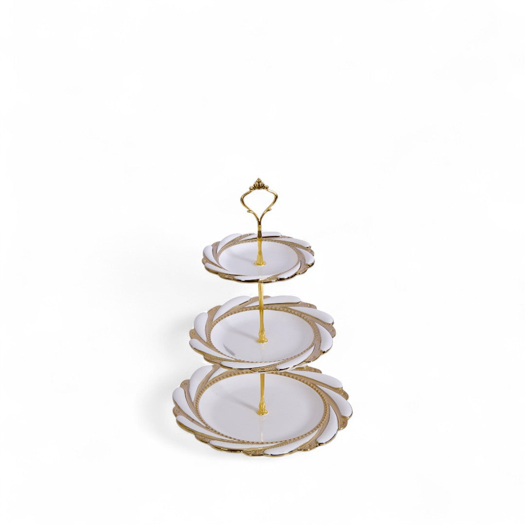 White And Golden Serving Dish