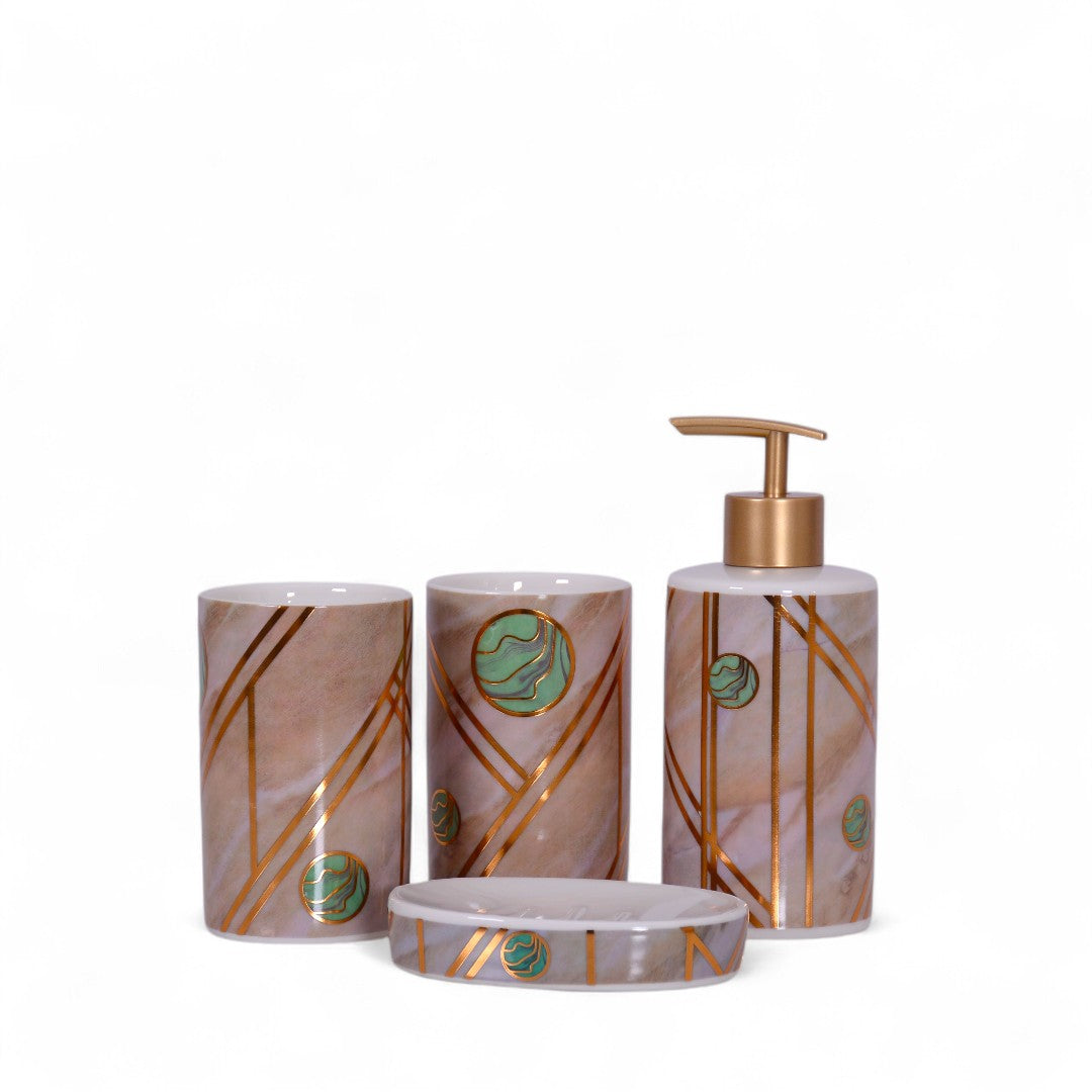 Golden Bathroom Set 4Pcs