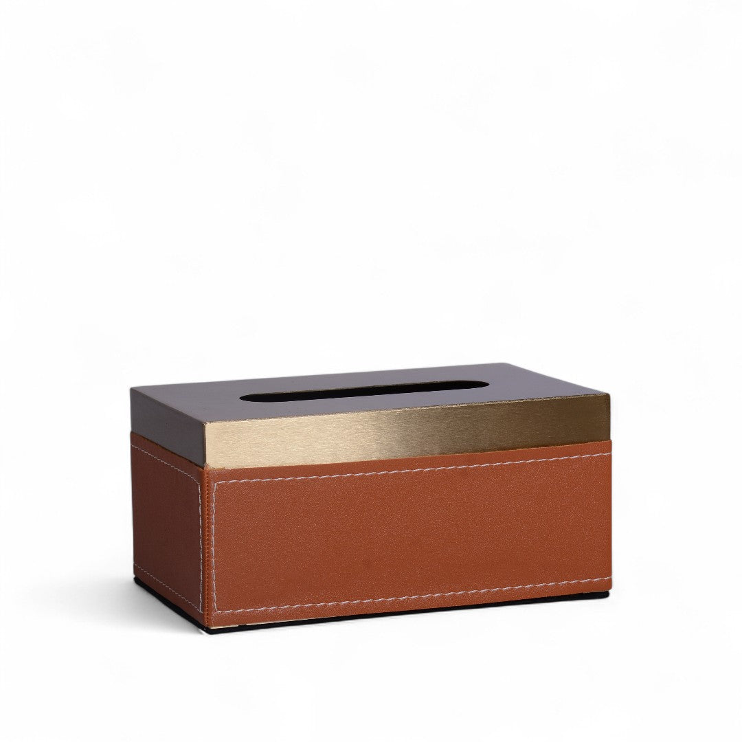 Brass Tissue Box (Orange)