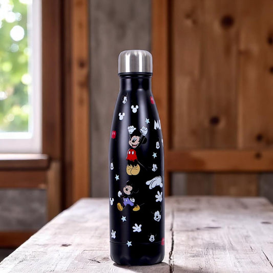 Black Printed Water Bottle