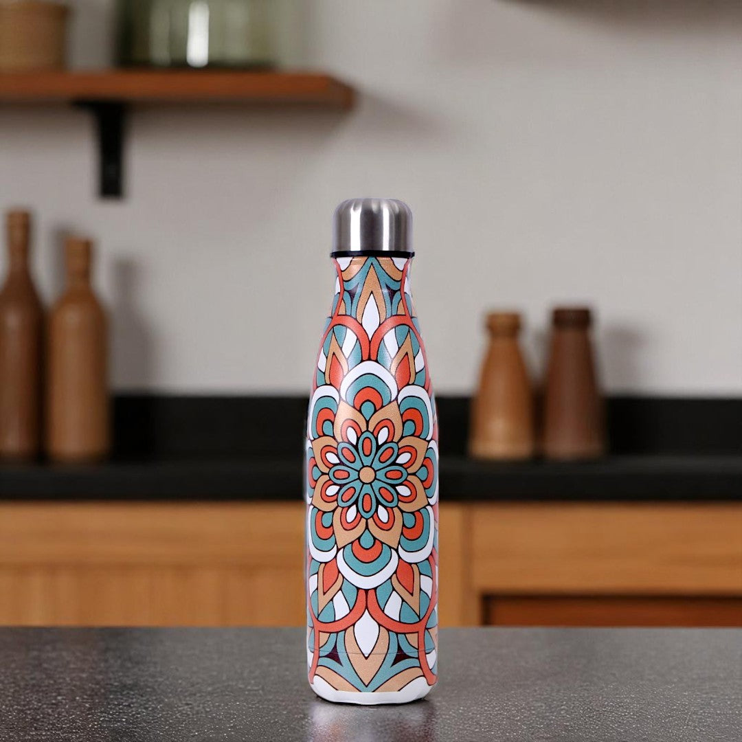 Flower Printed Water Bottle