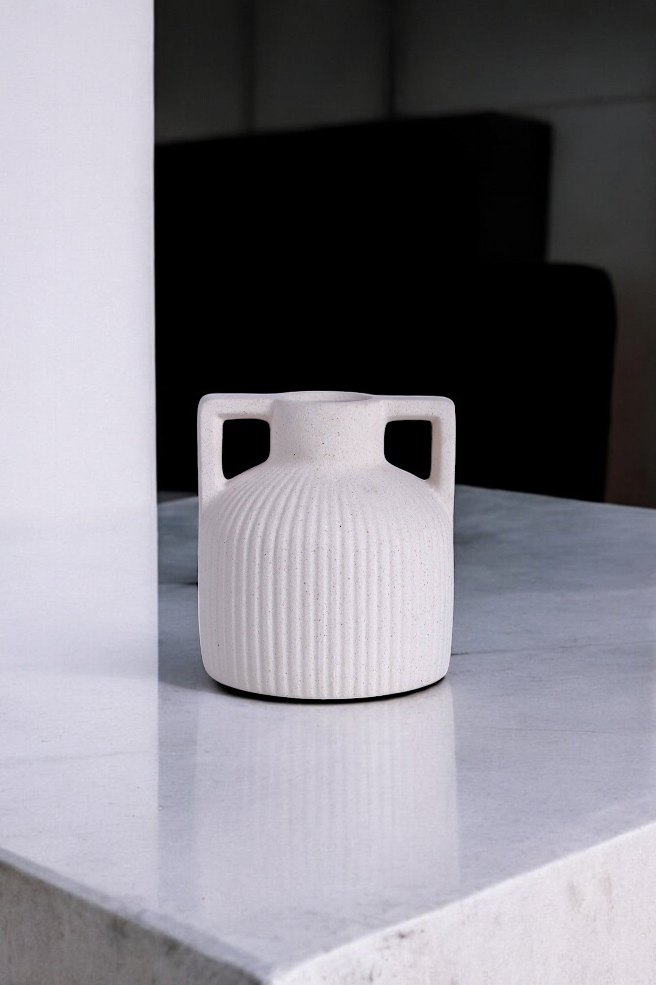 White Round Vase