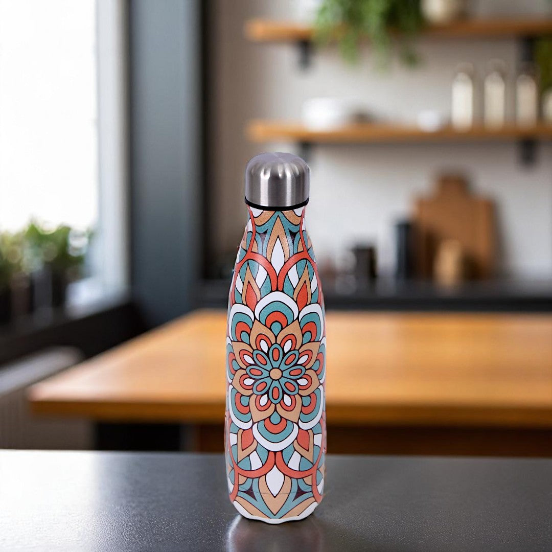 Flower Printed Water Bottle