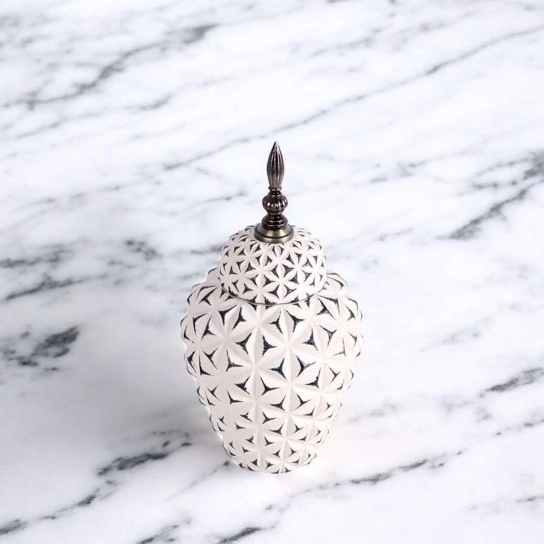 White & Black Vase Small
