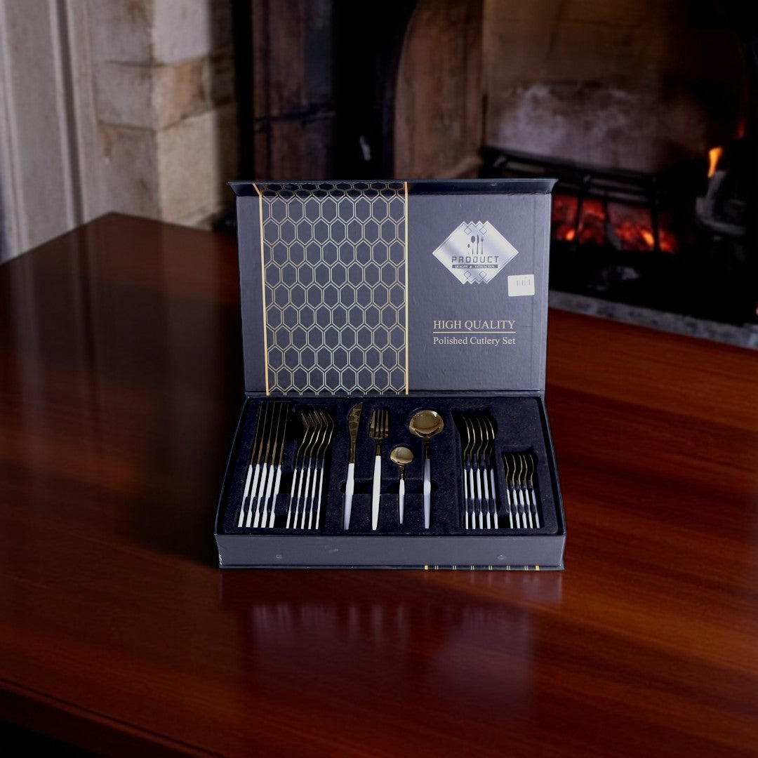 Golden Cutlery Set 24Pc