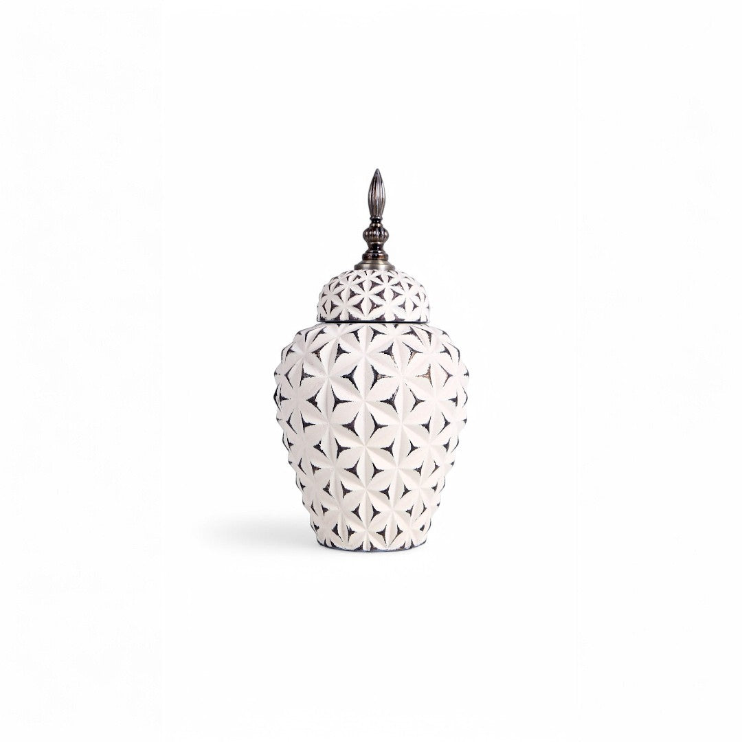 White & Black Vase Small
