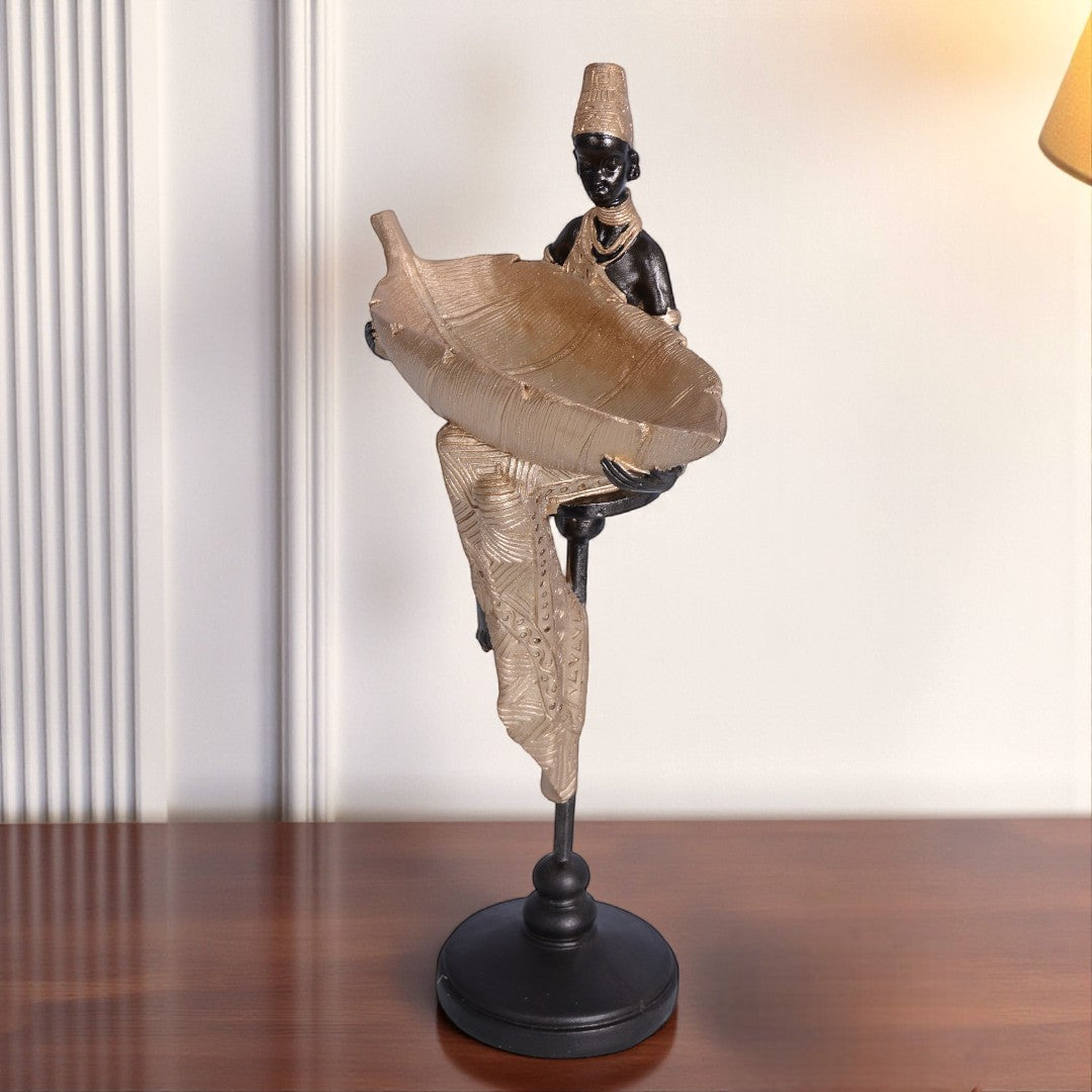 LY100912 Resin Golden bowl statue