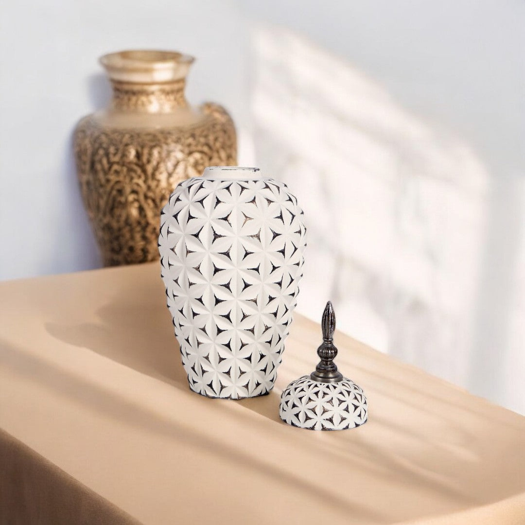 White & Black Vase Medium