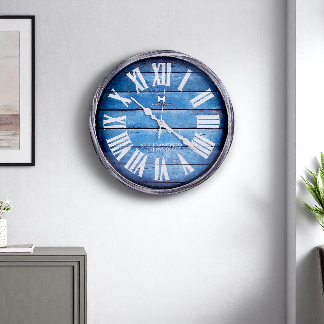 Sky blue & Gray Wall Clock