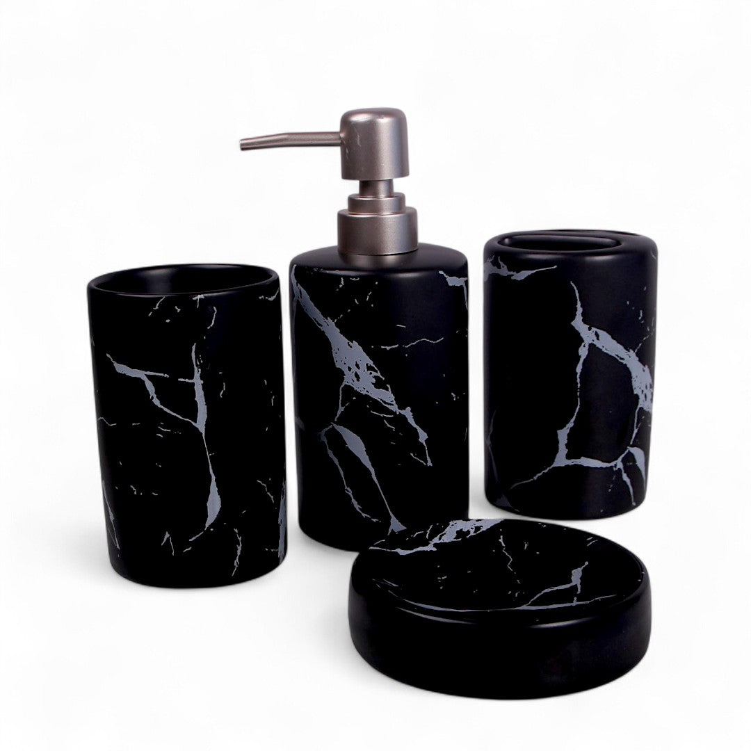 Black Bathroom Set 4Pc