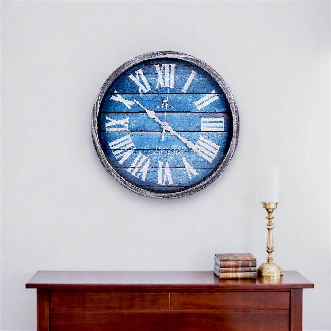 Sky blue & Gray Wall Clock