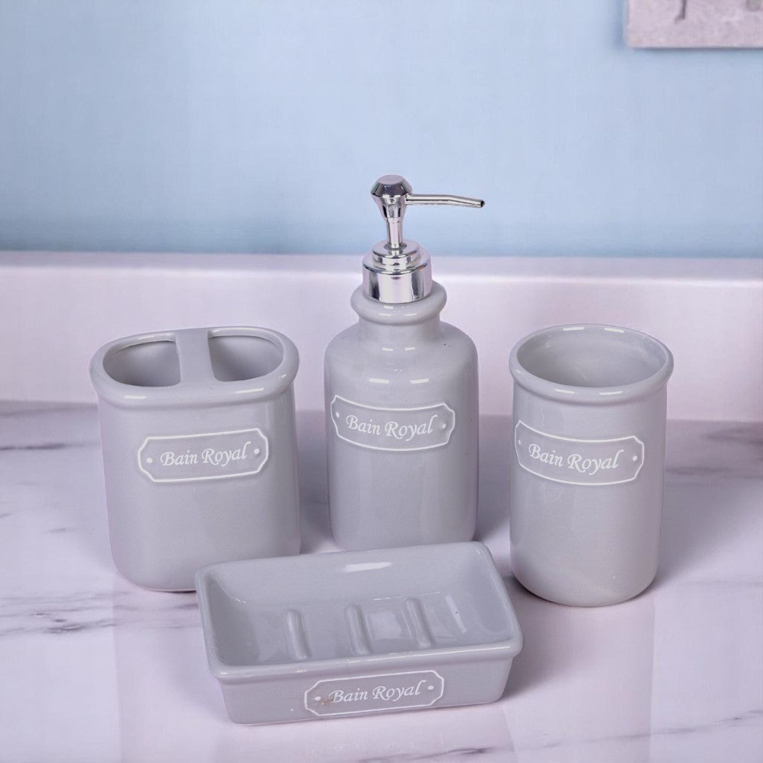 Gray Ceramic Bath Room Set 4Pcs