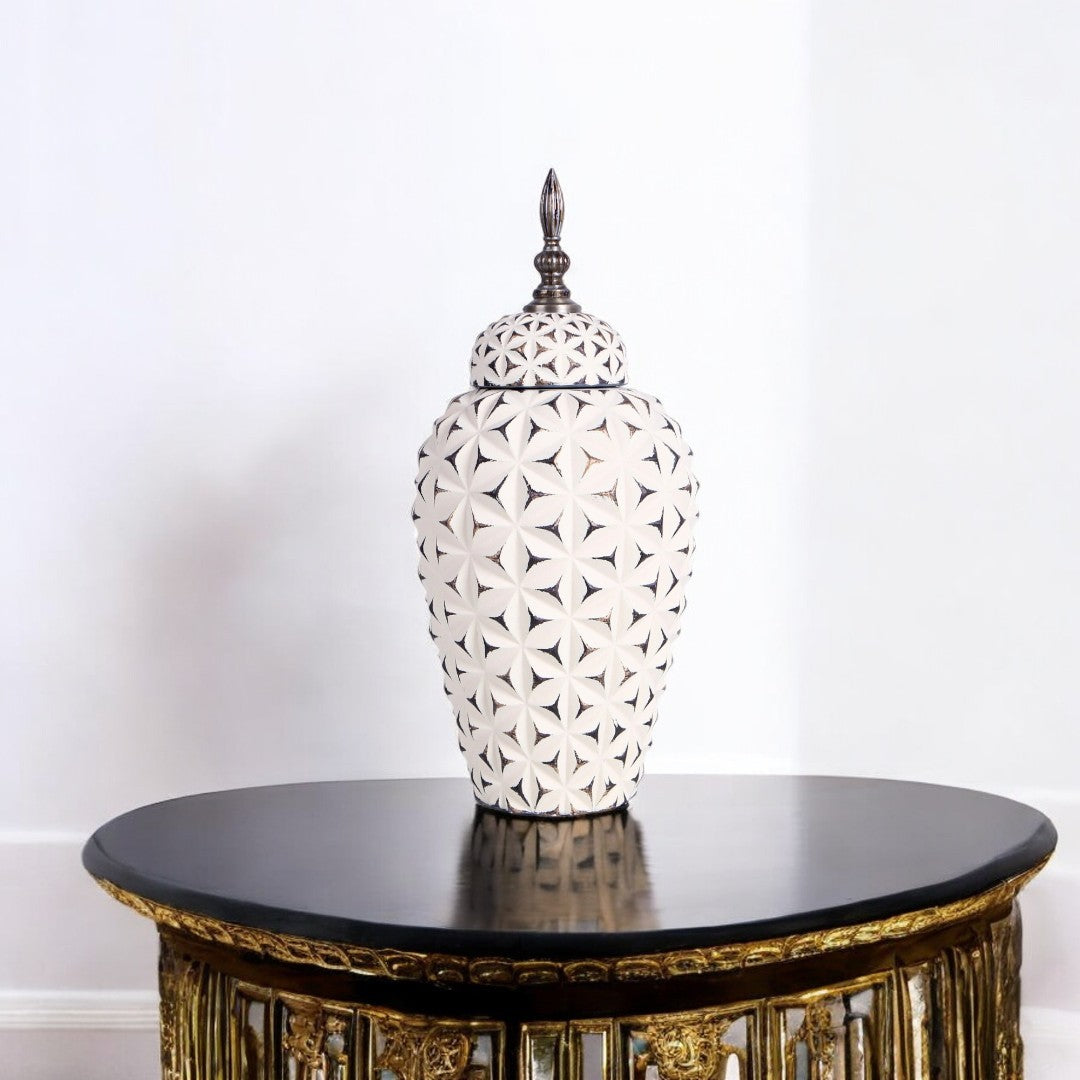 White & Black Vase Medium