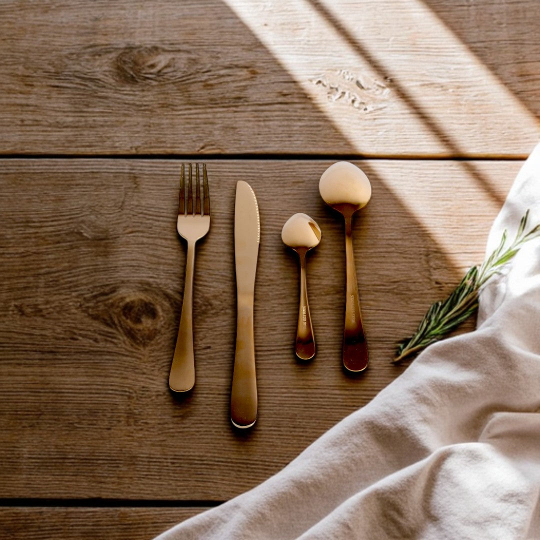 Golden Cutlery Set 24Pc