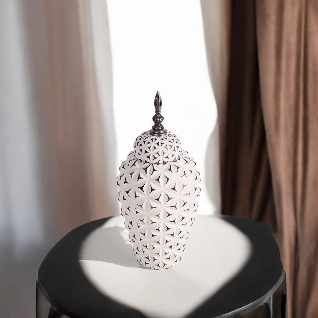 White & Black Vase Medium