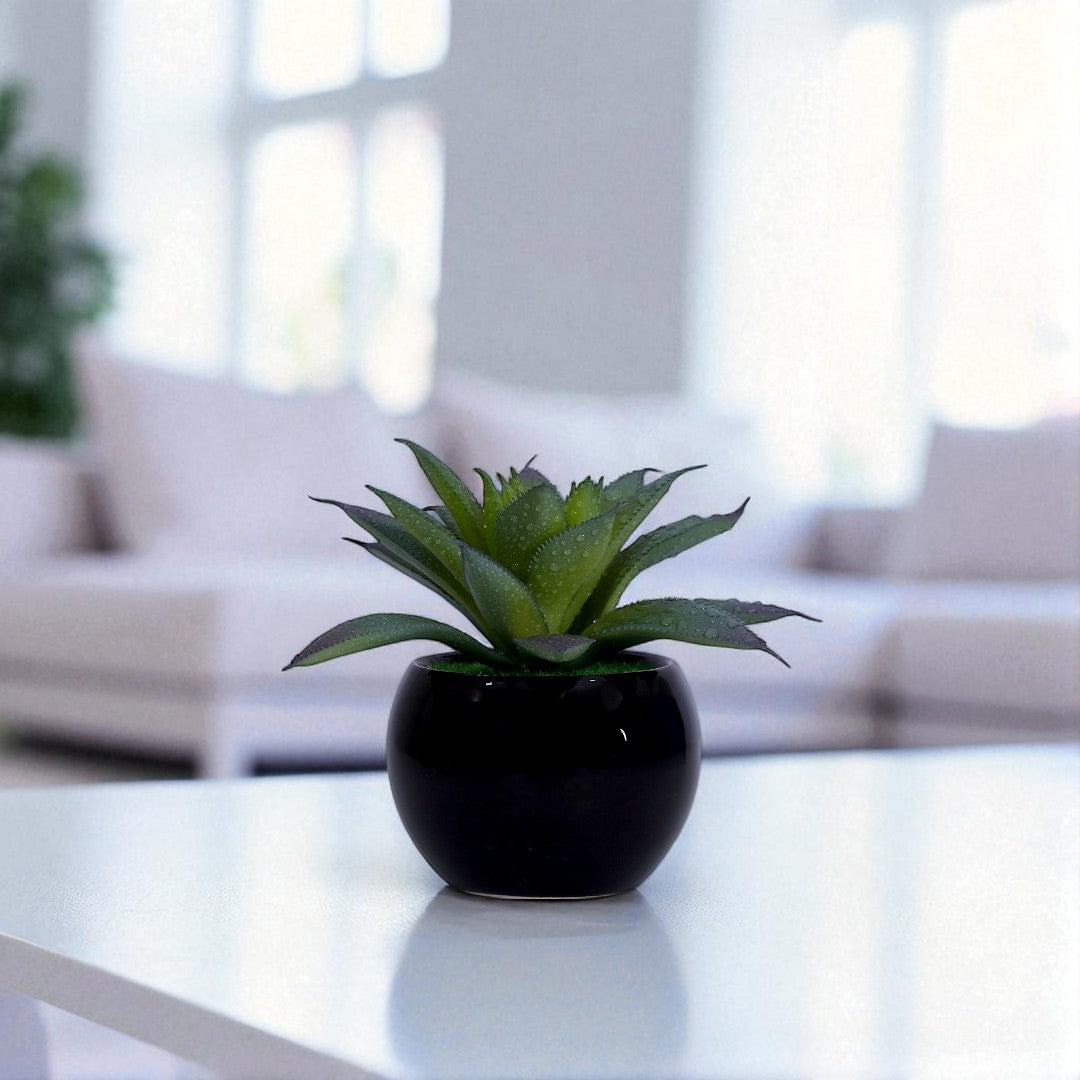 Green Artificial Flower With Pot
