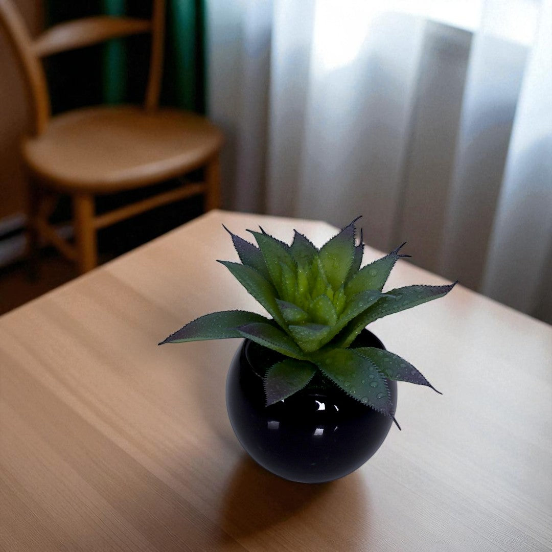 Green Artificial Flower With Pot
