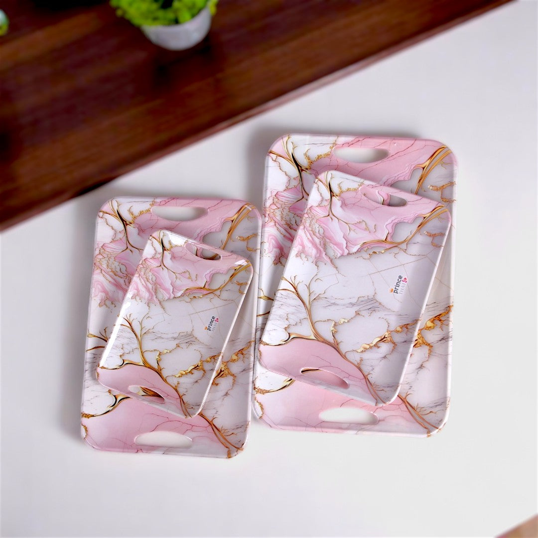 Pink & Golden Serving Dish 4Pc