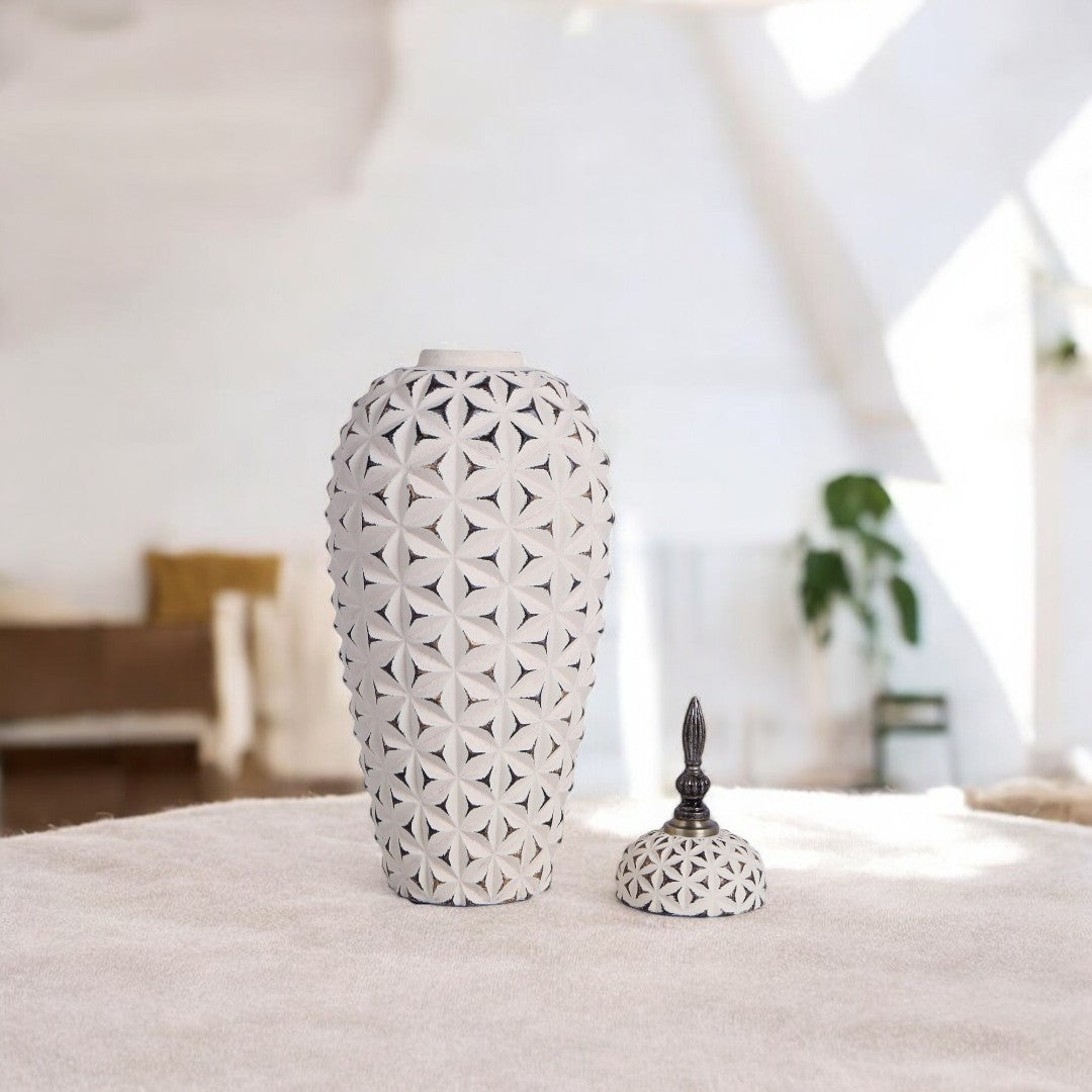 White & Black Vase Large