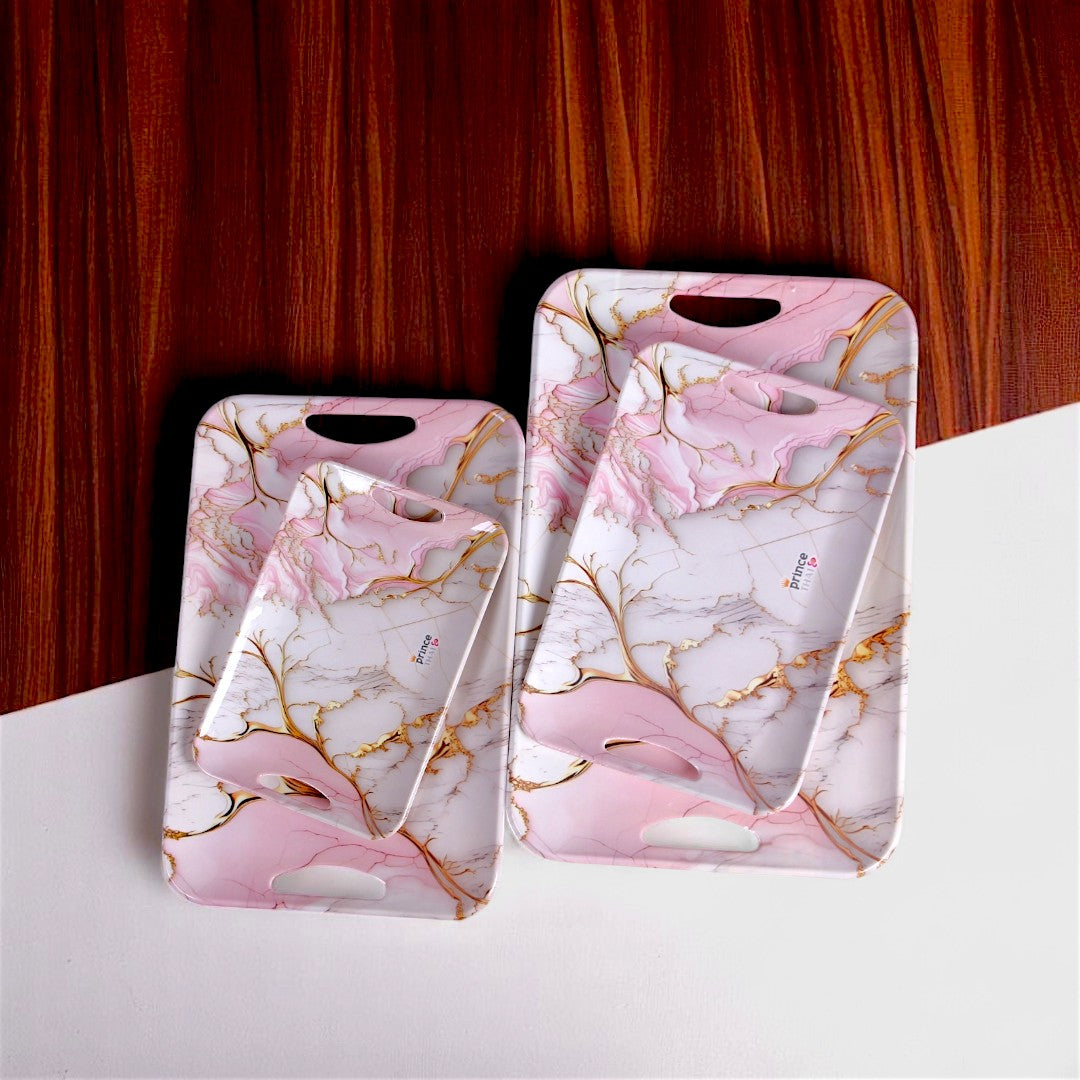 Pink & Golden Serving Dish 4Pc