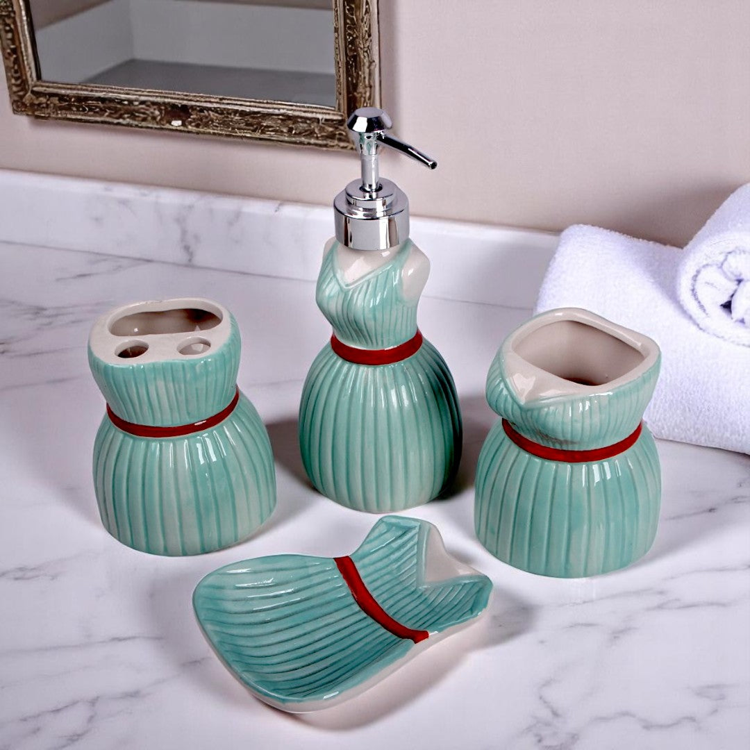 Sea Green Ceramic Bathroom Set 4pcs