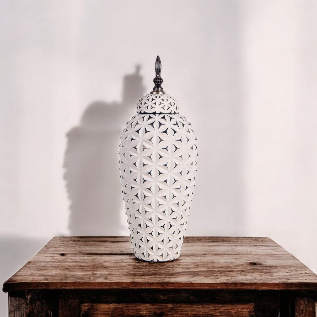 White & Black Vase Large