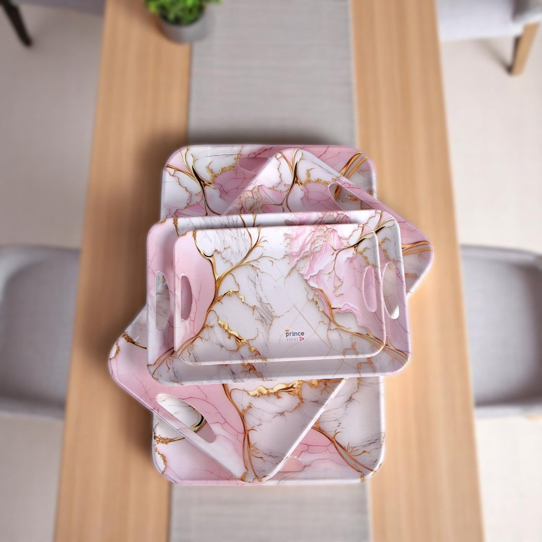 Pink & Golden Serving Dish 4Pc
