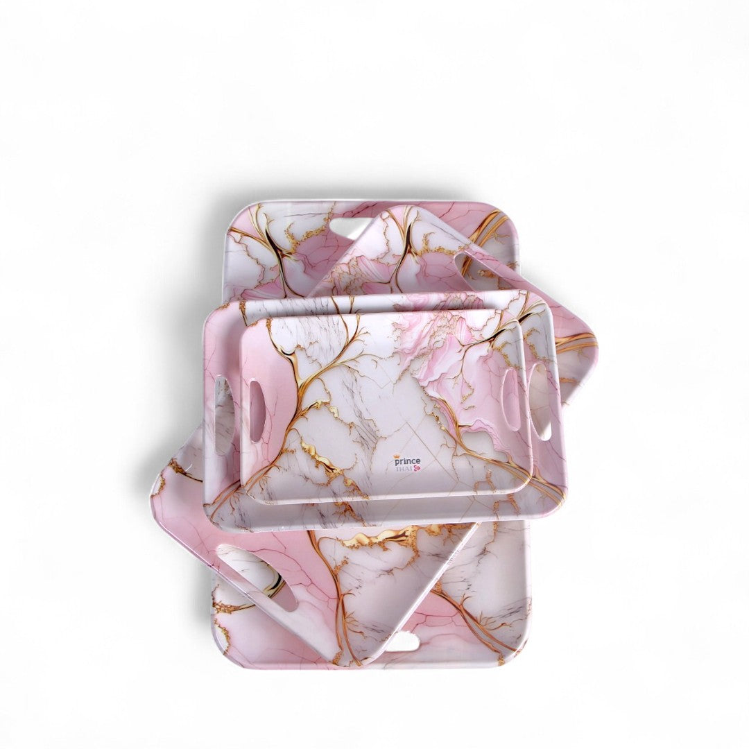 Pink & Golden Serving Dish 4Pc