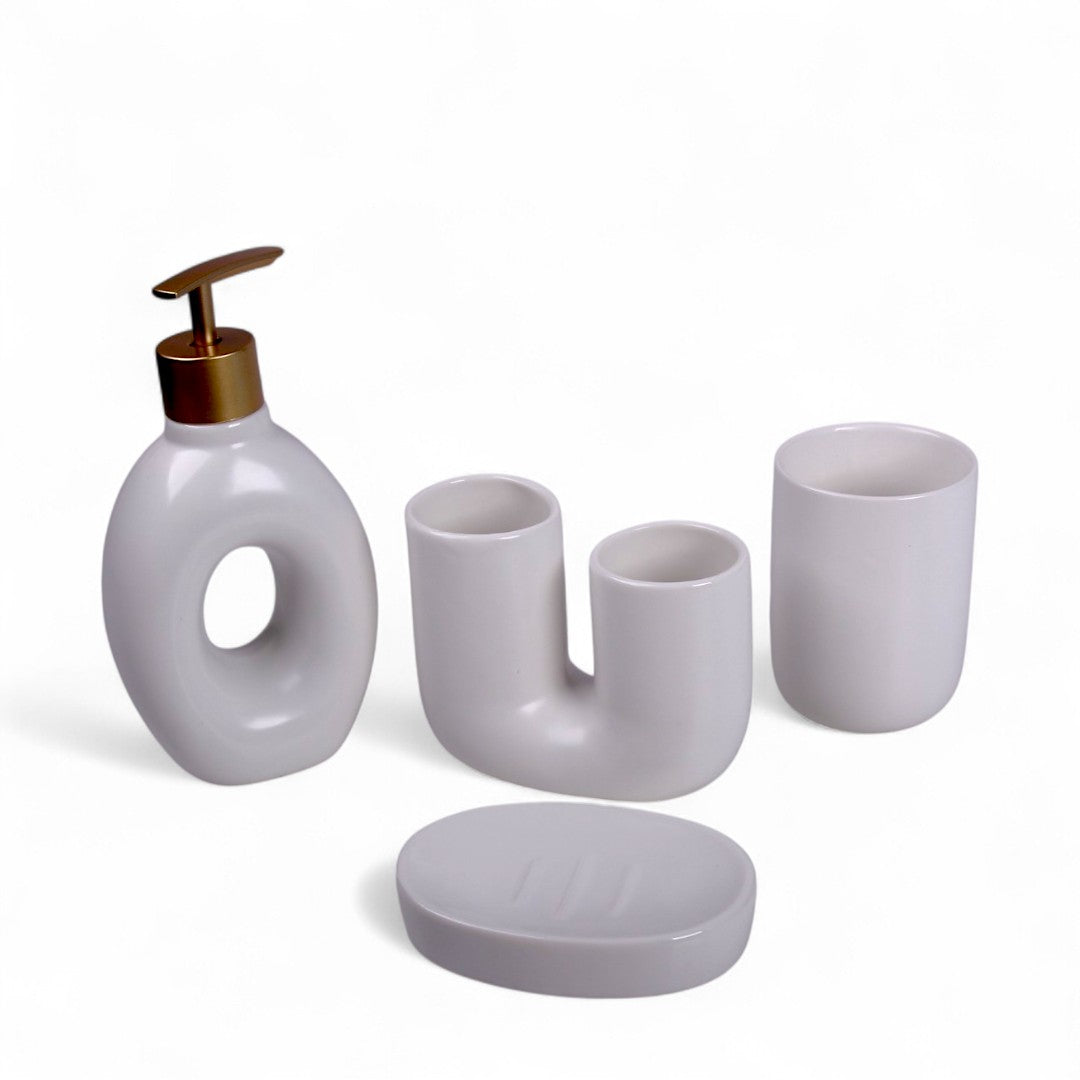 Black/White Bathroom Set 4Pc