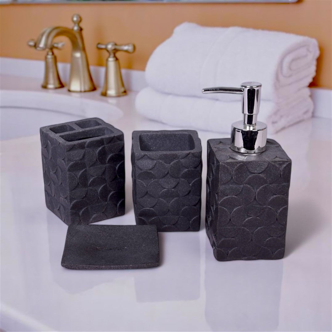 Black Bathroom Set 4pcs