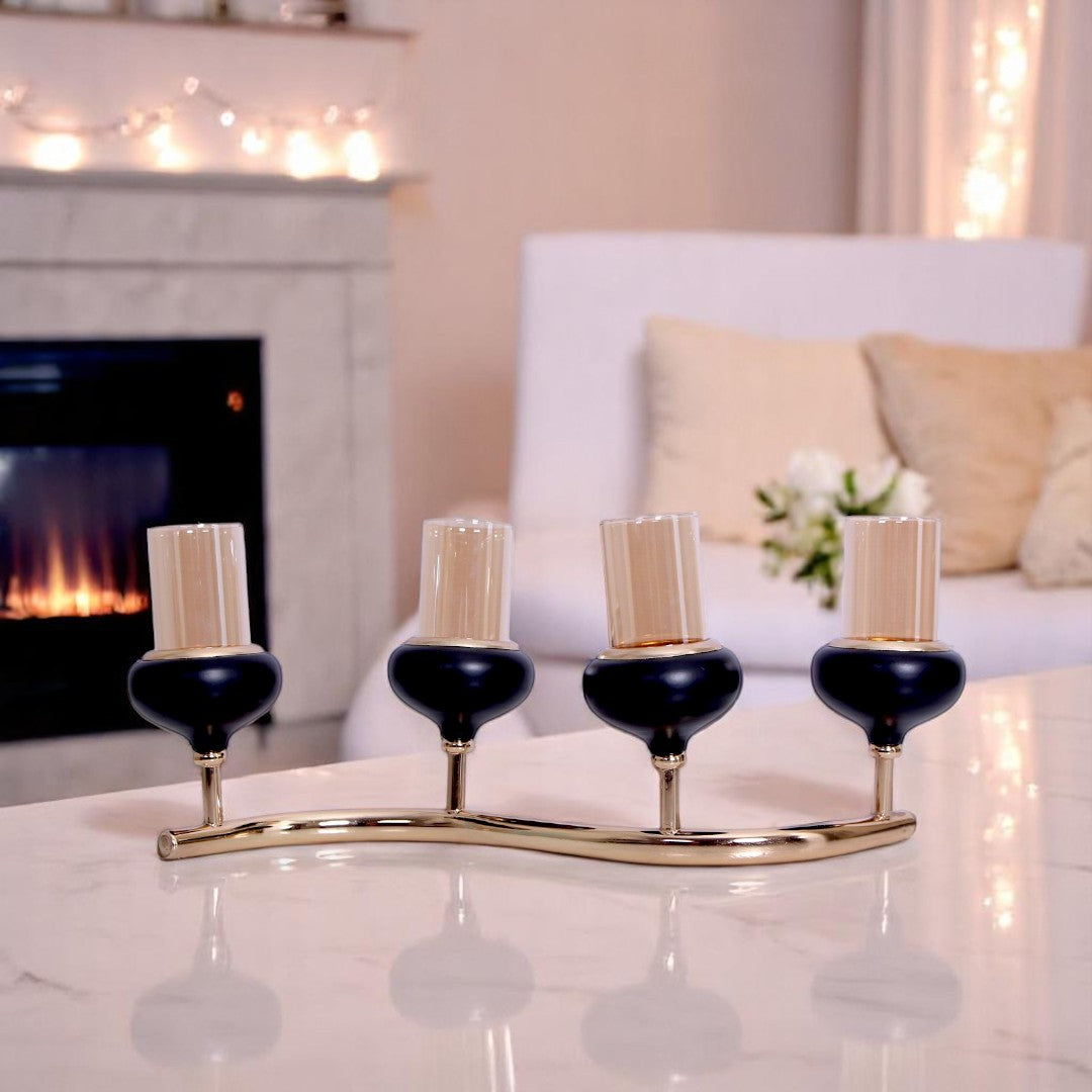 Golden & Black Candle Stand