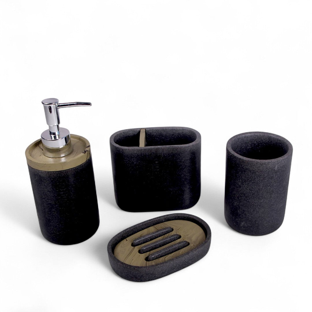 Black and Golden Bathroom Set 4pcs