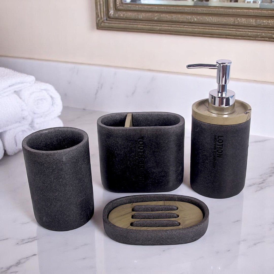 Black and Golden Bathroom Set 4pcs