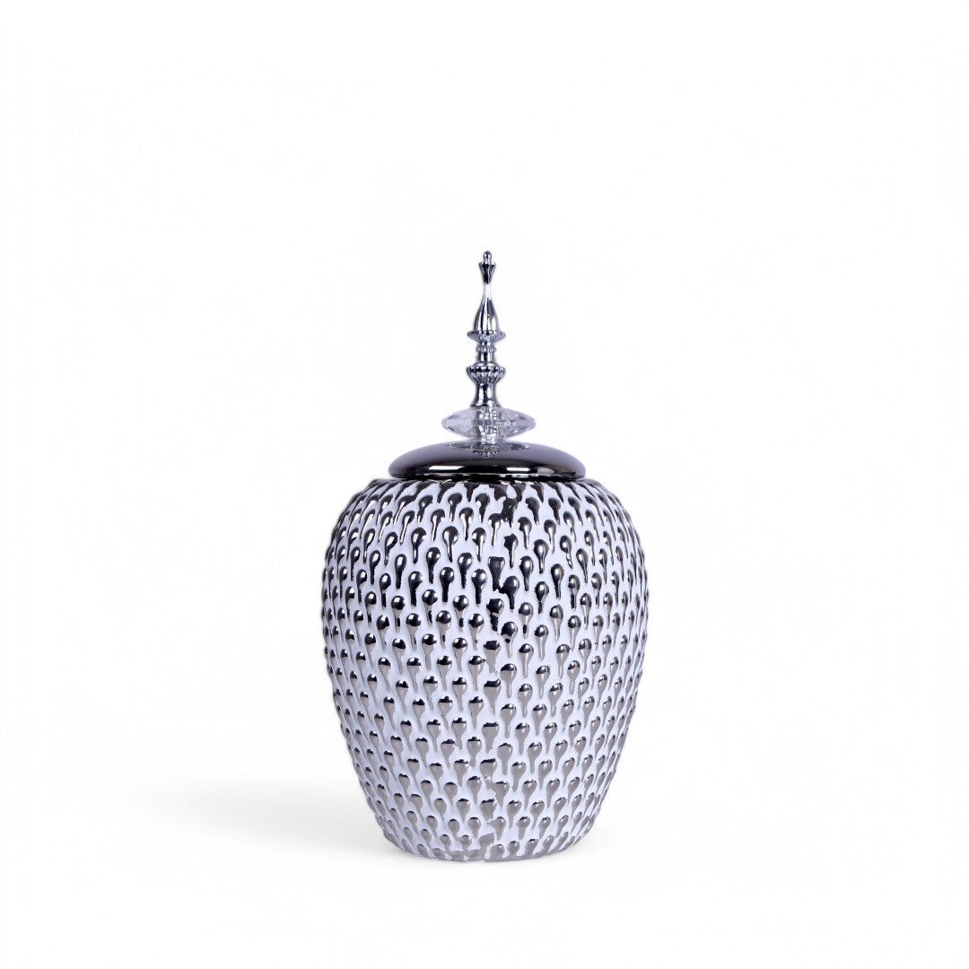 White & Silver Vase Small