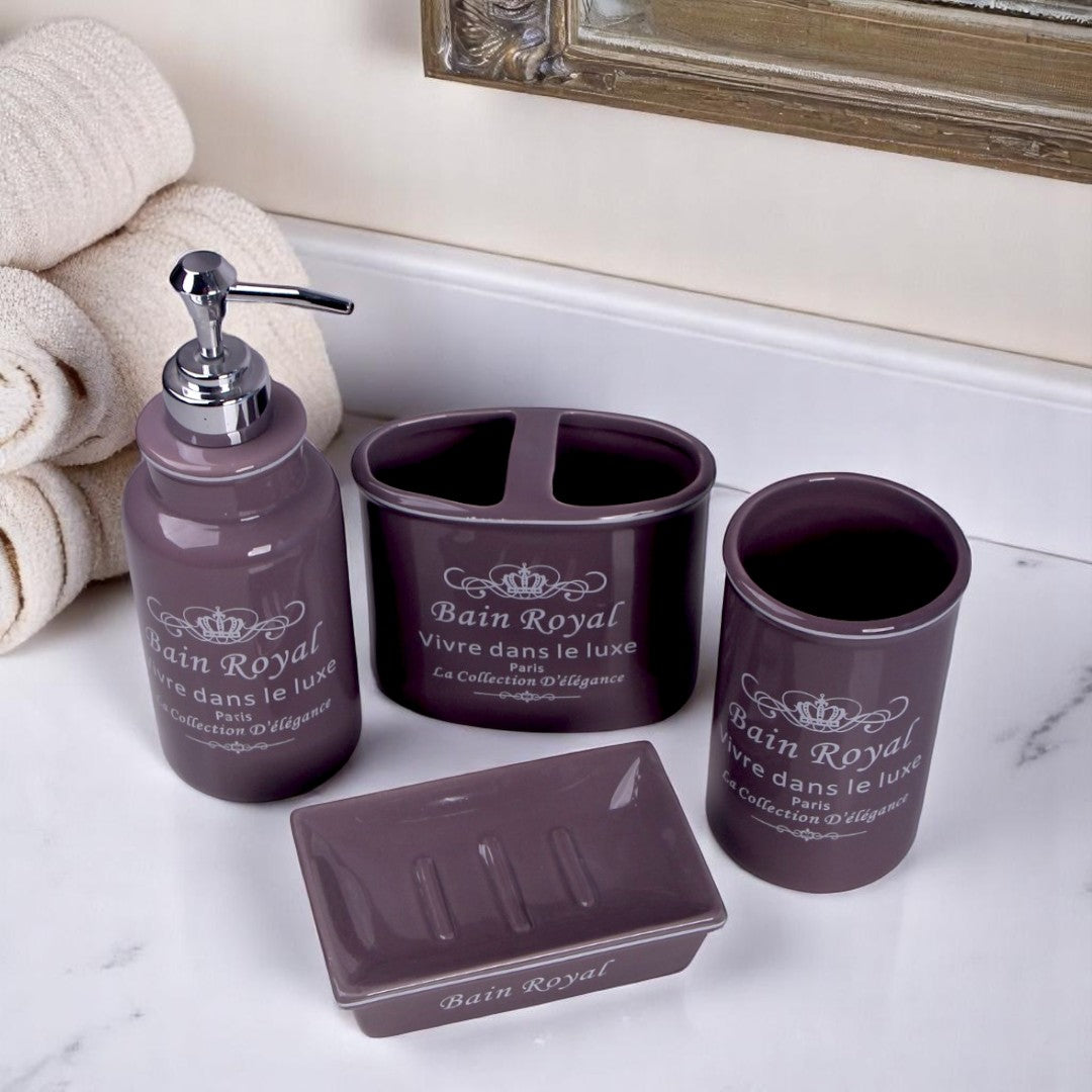 Purple Ceramic Bath Set 4pcs