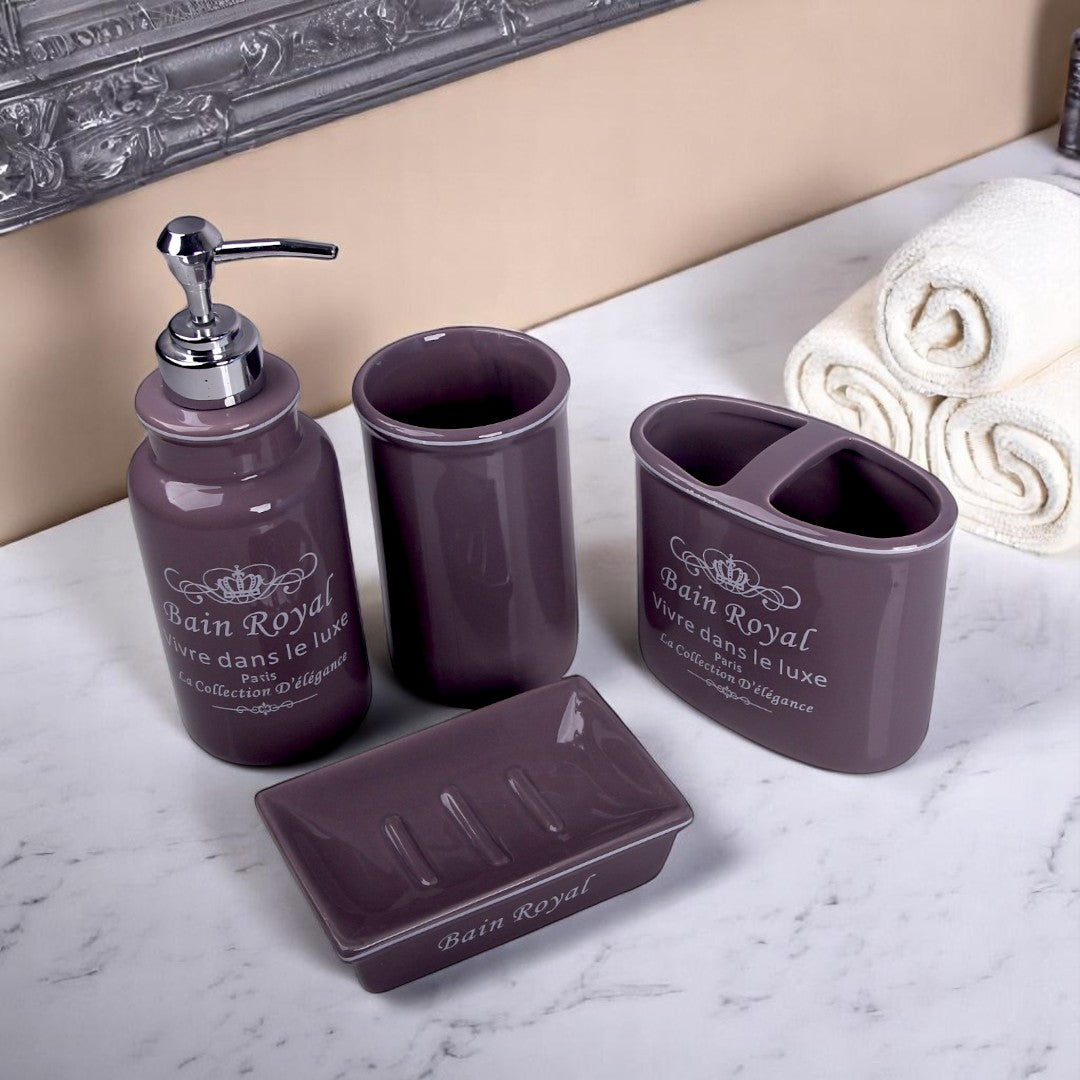 Purple Ceramic Bath Set 4pcs