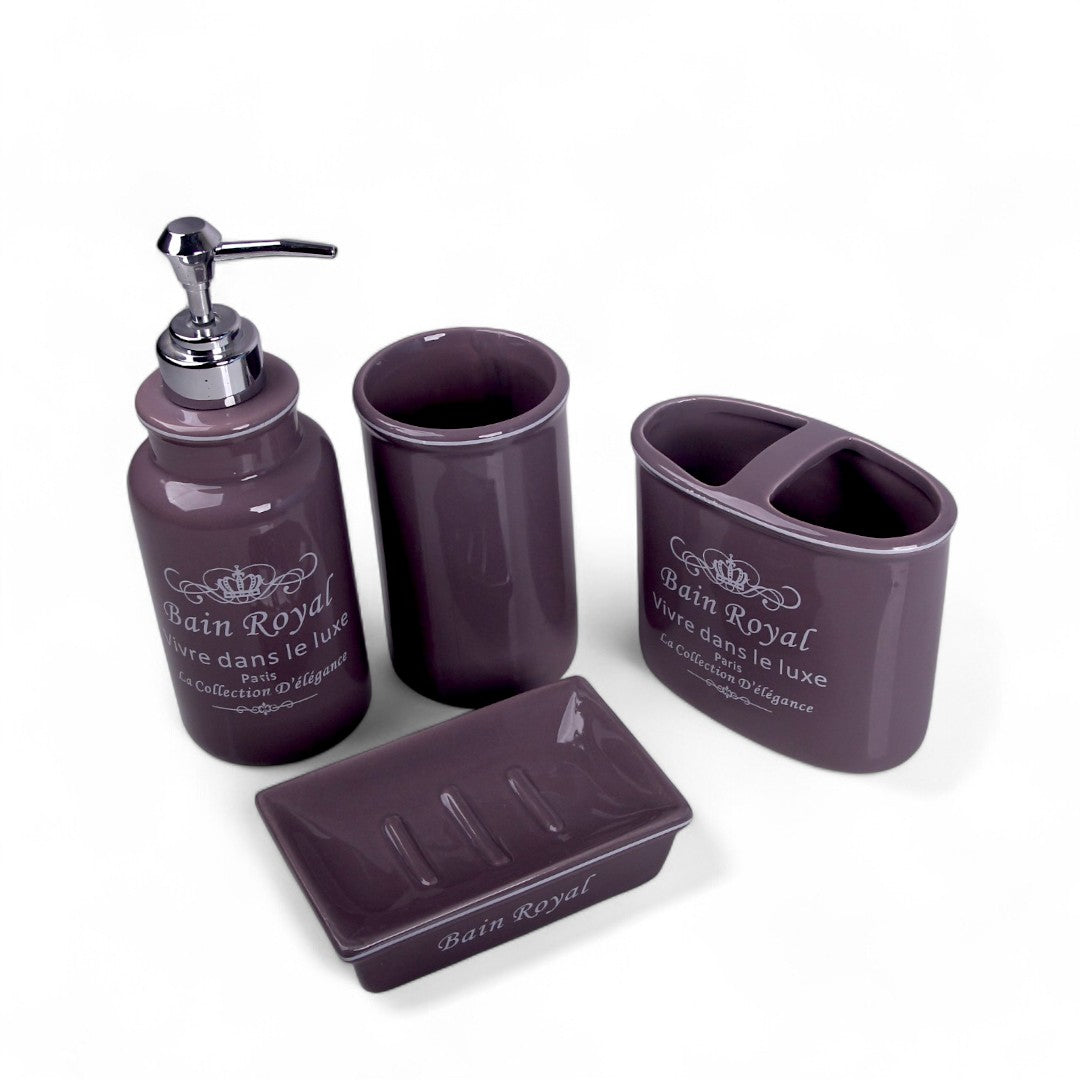 Purple Ceramic Bath Set 4pcs