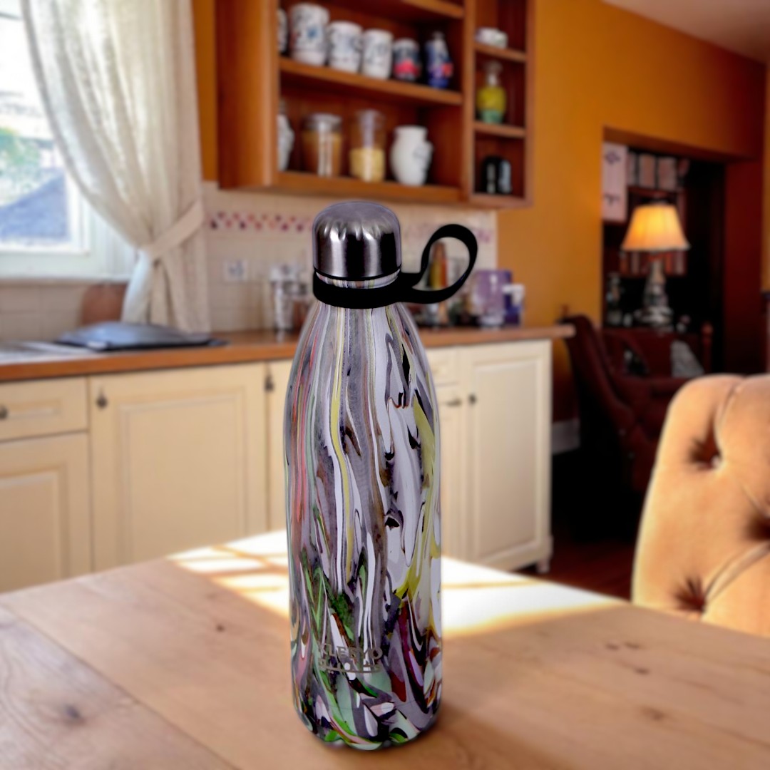 Tropical Floral Print Water Bottle