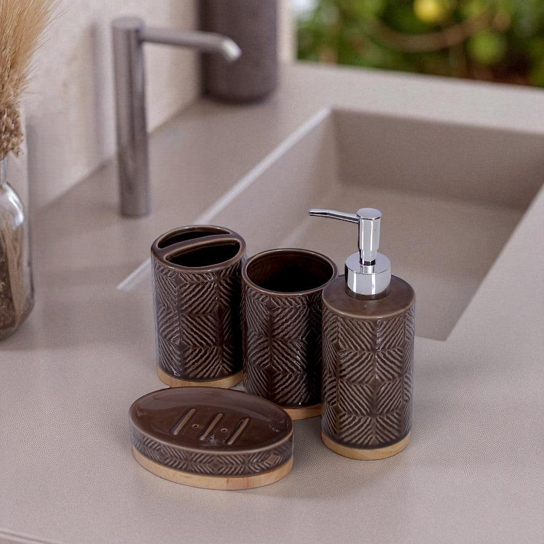 Brown Bath Set 4Pcs