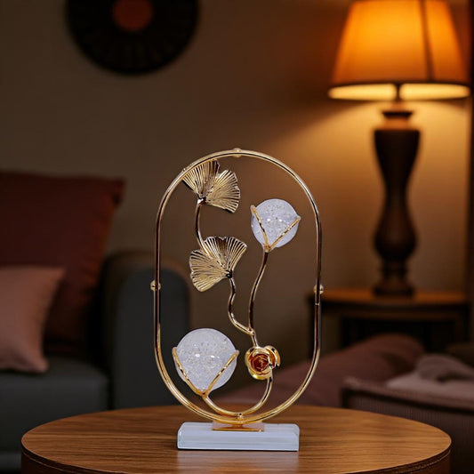 Metal decore with crystal ball