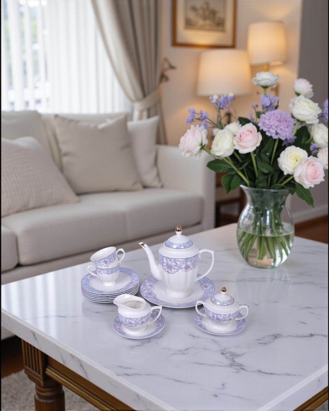 Tea Set Royal V Gold 24Pc V529A