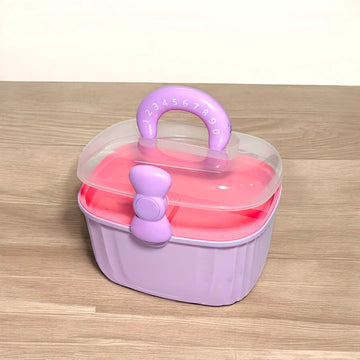 Cute Purple Bow Portable Cosmetic Storage Box with Handle
