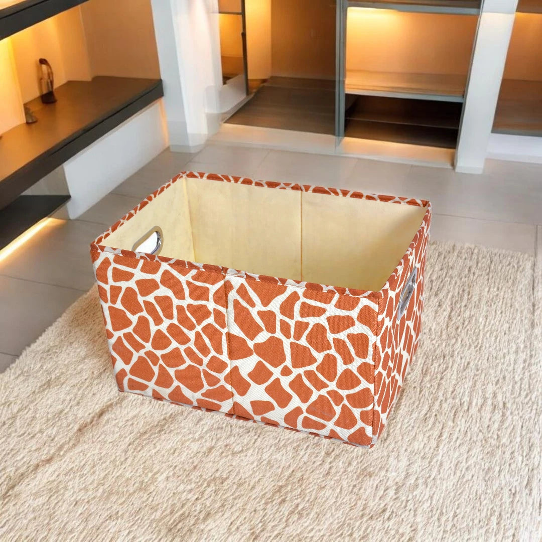 Giraffe Print Fabric Storage Basket