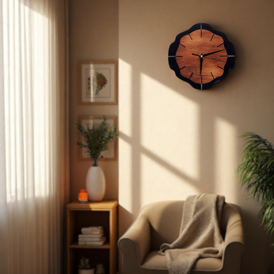 Brown & Black Wall Clock
