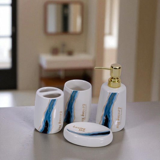 White Bath Set 4Pcs